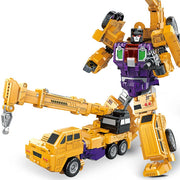 Transformation Robot Toy 6 in1 Engineering Vehicle Model Educational Assembling Deformation Action Figure Car Toy for Children