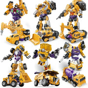 Transformation Robot Toy 6 in1 Engineering Vehicle Model Educational Assembling Deformation Action Figure Car Toy for Children