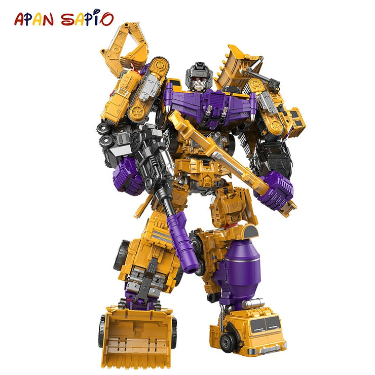 Transformation Robot Toy 6 in1 Engineering Vehicle Model Educational Assembling Deformation Action Figure Car Toy for Children