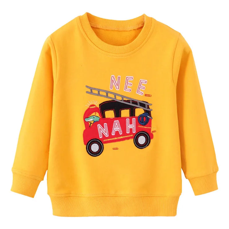 Jumping Meters New Arrival Rockets Print Autumn Winter Kids Clothes Boys Sweatshirts Cotton Long Sleeve Tops Hoodies Shirts