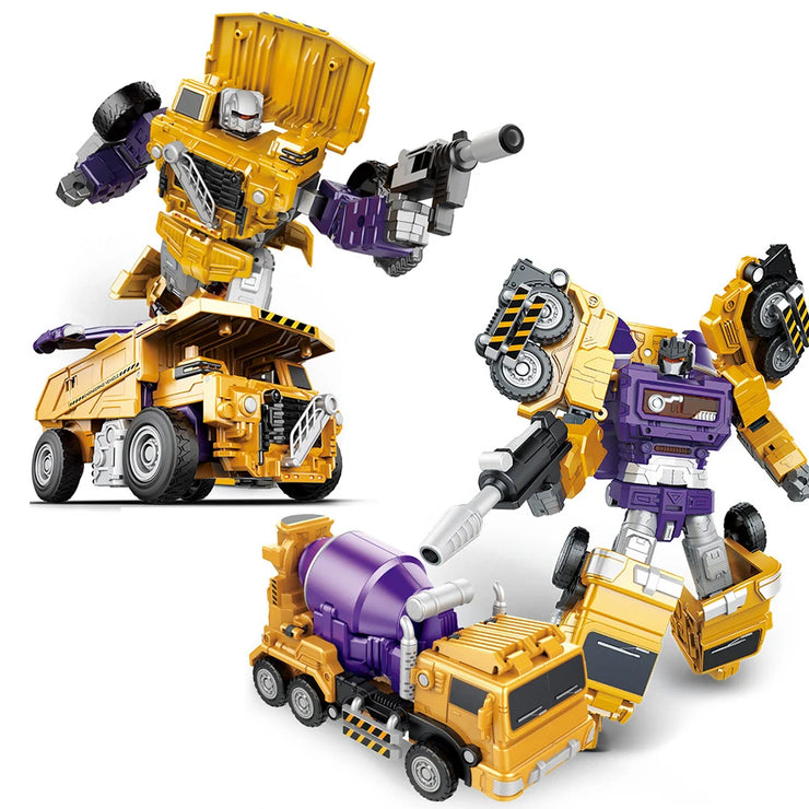 Transformation Robot Toy 6 in1 Engineering Vehicle Model Educational Assembling Deformation Action Figure Car Toy for Children