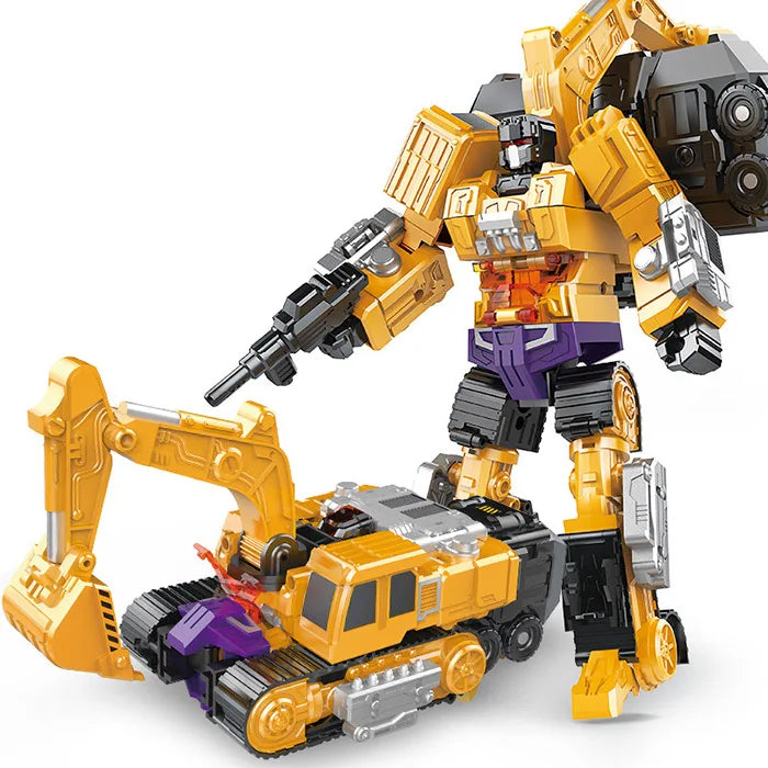 Transformation Robot Toy 6 in1 Engineering Vehicle Model Educational Assembling Deformation Action Figure Car Toy for Children