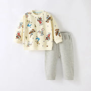 Fashion Striped Winnie Pooh Sweatshirt Suir For Baby Clothes Autumn Fashion Long Sleeve Tops + Sweatpants Casual Boy Tracksuit