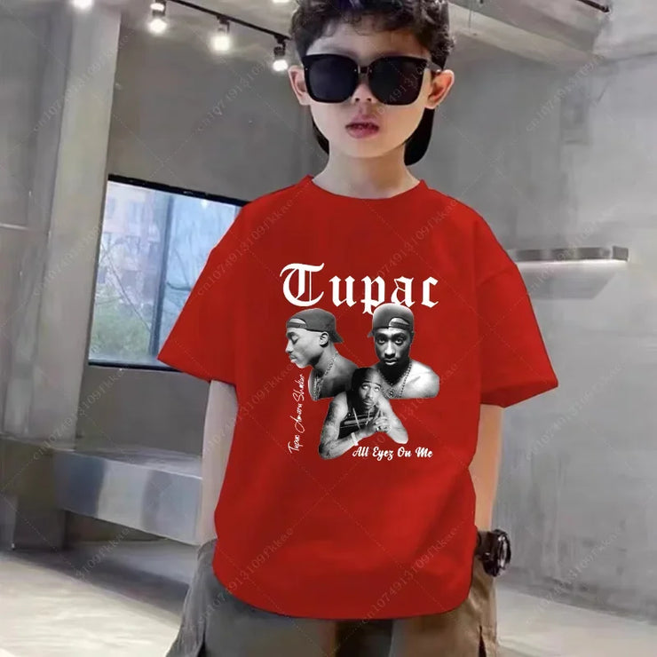 Tupac 2pac Rapper Thug Life Hip Hop Fashion Kids Cotton T-shirt Baby Tee Boys Girls Clothes Summer Child Short Sleeve Tshirt Top