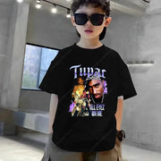 Tupac 2pac Rapper Thug Life Hip Hop Fashion Kids Cotton T-shirt Baby Tee Boys Girls Clothes Summer Child Short Sleeve Tshirt Top