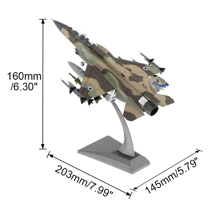 1:72/1:100 Aircraft Plane Model F-16I F16D Fighting Falcon Diecast Metal Planes Stands Playset Airplane Model Fighter Aircraft