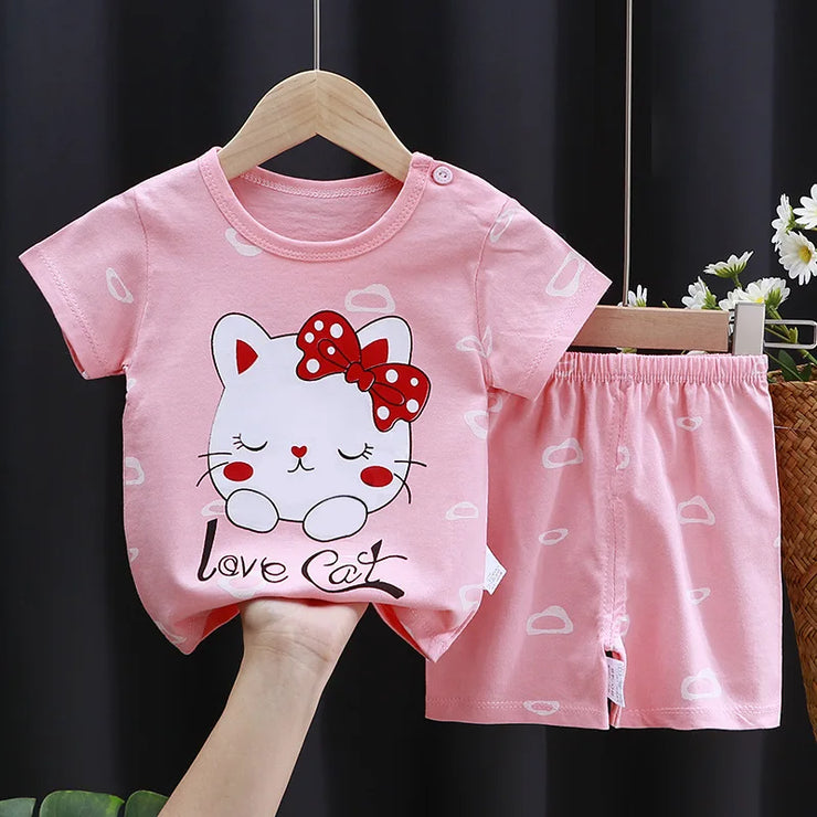 fashion baby girls clothes summer Baby girls Sets cute girls T-shirt + Shorts Sets Toddler Clothing Baby girls Clothes