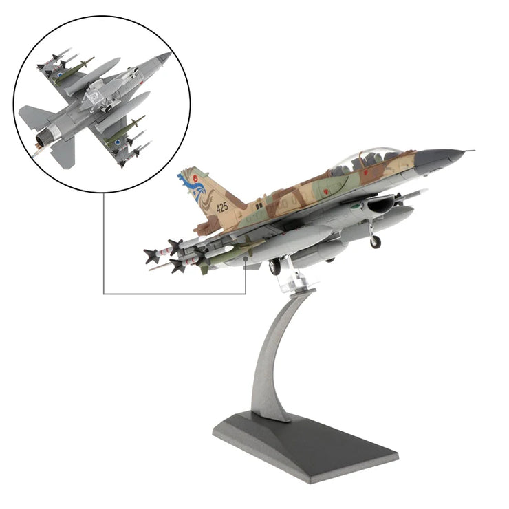 1:72/1:100 Aircraft Plane Model F-16I F16D Fighting Falcon Diecast Metal Planes Stands Playset Airplane Model Fighter Aircraft