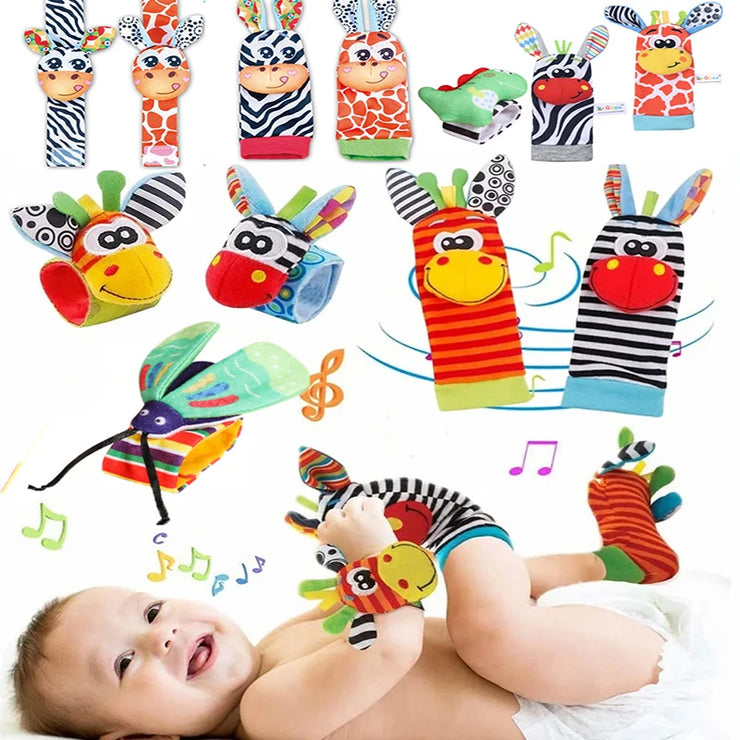 Foot Finder Rattle Sock Baby Toy Wrist Arm Hand Bracelet Rattle Feet Leg Ankle Socks for Newborn Infant Babies Boy Girl Bebe