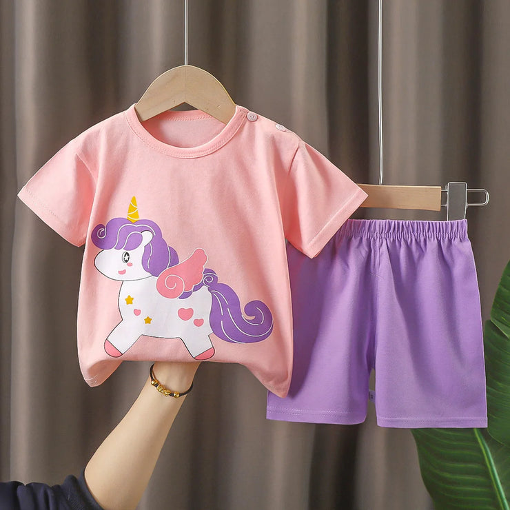 fashion baby girls clothes summer Baby girls Sets cute girls T-shirt + Shorts Sets Toddler Clothing Baby girls Clothes