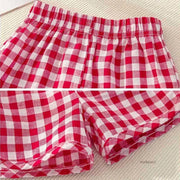 Kids Sets Summer Baby Girls Cotton Printing Tops Suits Lattice Shorts Boys Girls Casual Breathable Set Fashion Children Clothing