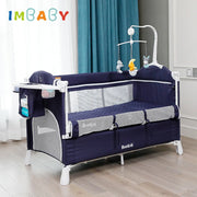 IMBABY Newborn Baby Bed Multifunctional Baby Cribs Foldable Baby Cot With Diaper Table Crib Cradle Double Decker Cribs for Baby