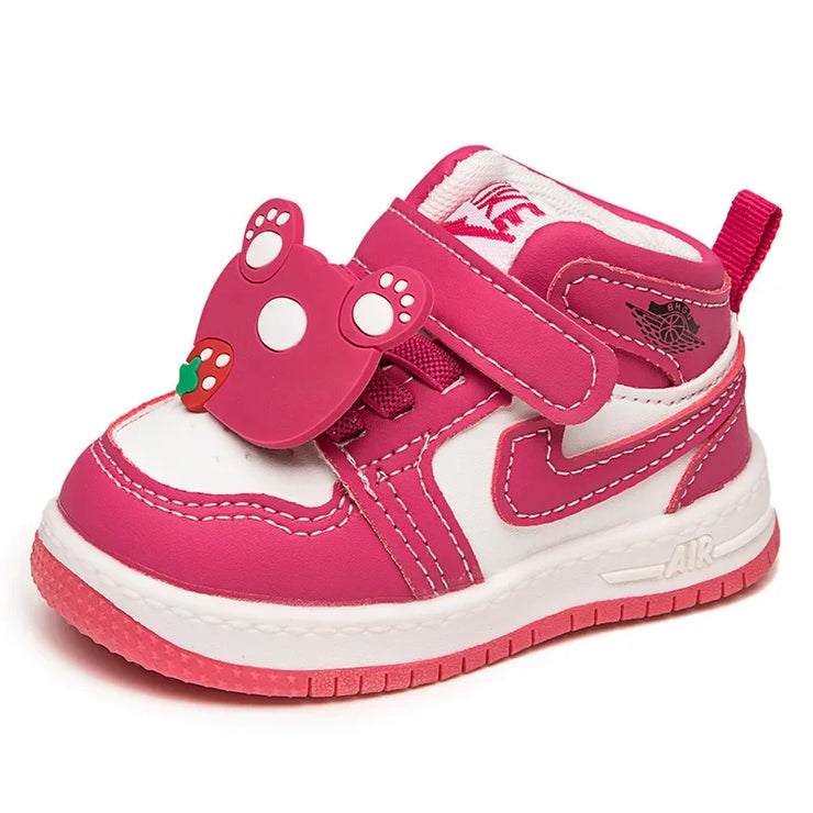 2024 Baby Boys Girls Casual Shoes Toddler Soft Bottom First Walking Shoes Children's Sneakers Disney Lotso Bear Kids Shoes