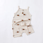 Summer Baby Rompers Waffle Boys Clothes Sleeveless Girls Jumpsuits