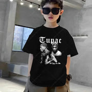 Tupac 2pac Rapper Thug Life Hip Hop Fashion Kids Cotton T-shirt Baby Tee Boys Girls Clothes Summer Child Short Sleeve Tshirt Top